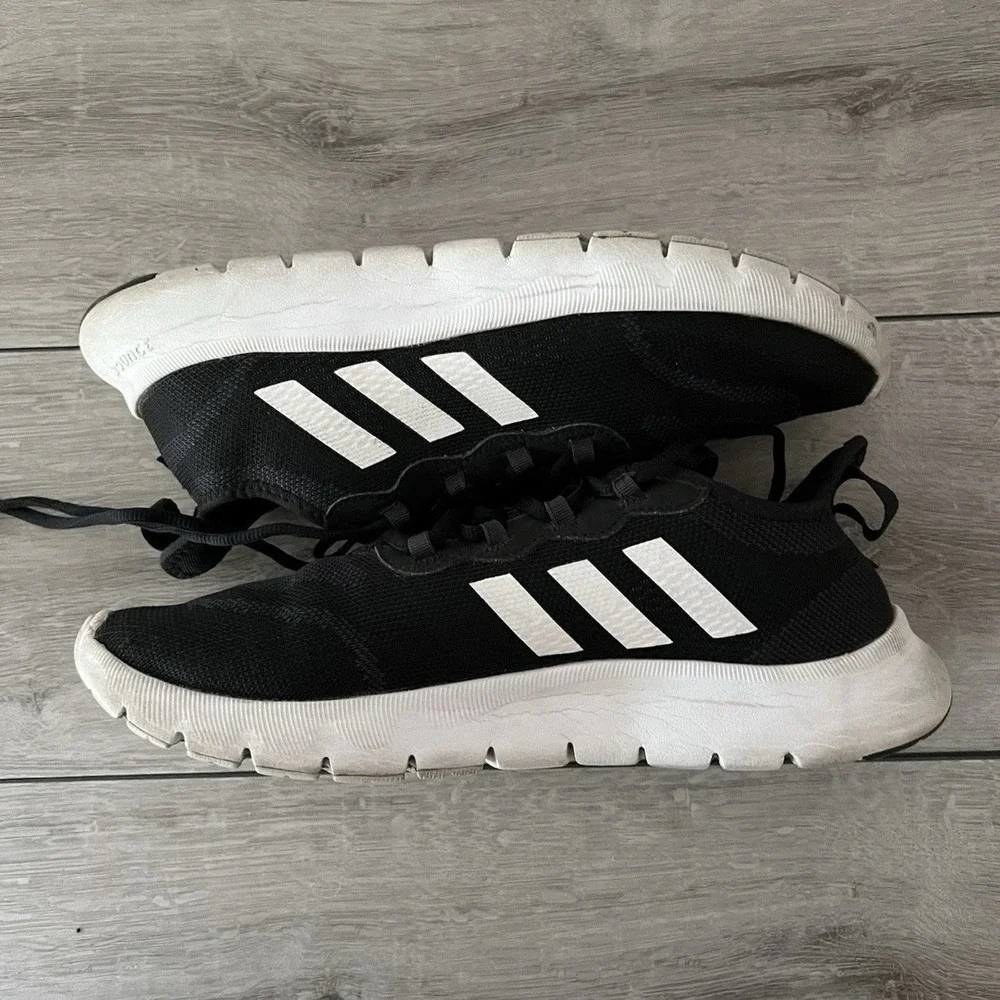 adidas Nario Move Womens Size 7 Black White Running Athletic Shoes Sneakers